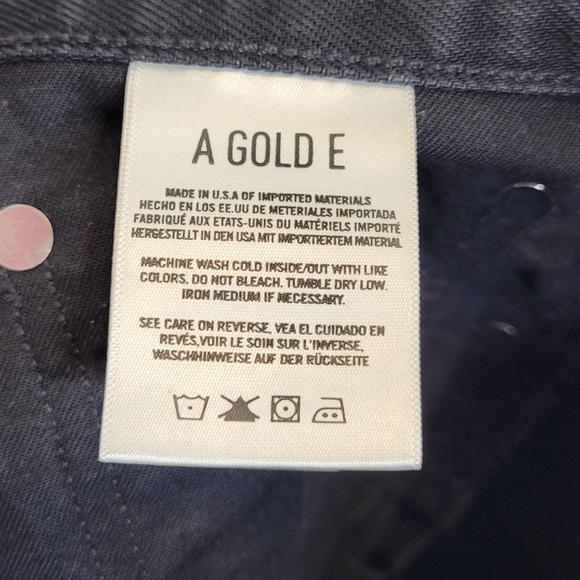 AGOLDE 90s Loose Mid Rise Jeans 28 Black Busted Knees - Picture 7 of 8